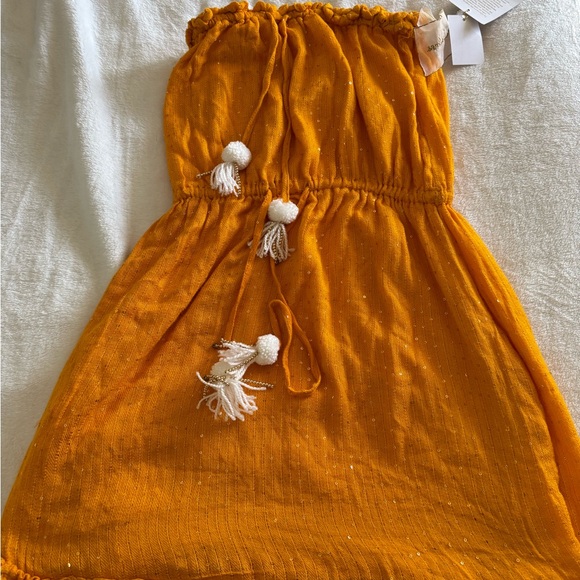Strapless Dress with Tassels sundress nwt M/L - Picture 1 of 4